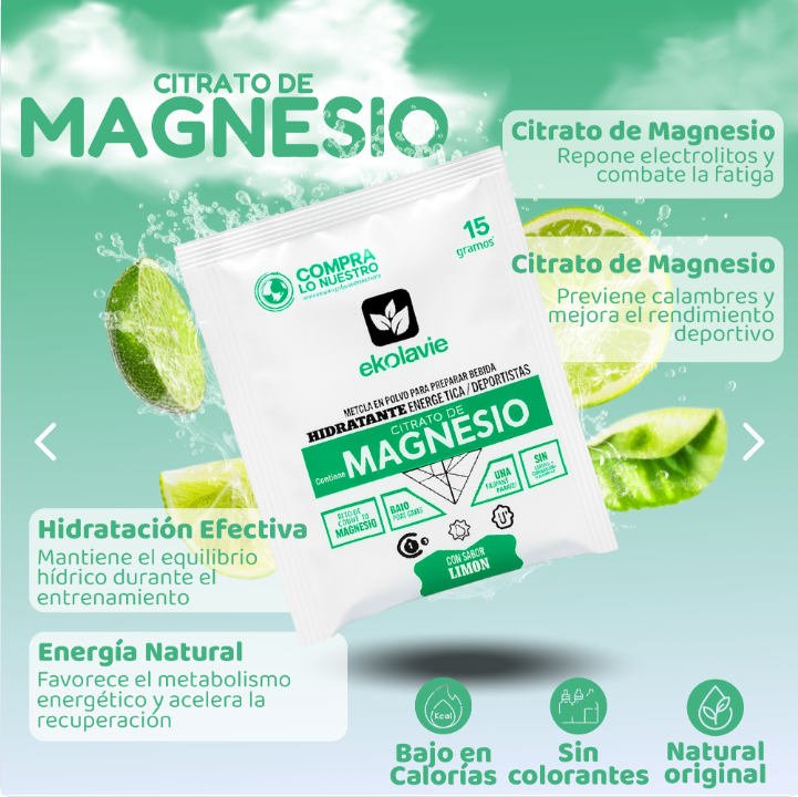 X2 Cloruro de Magnesio + X2 Citrato de Magnesio Sachet – Energía y Bienestar