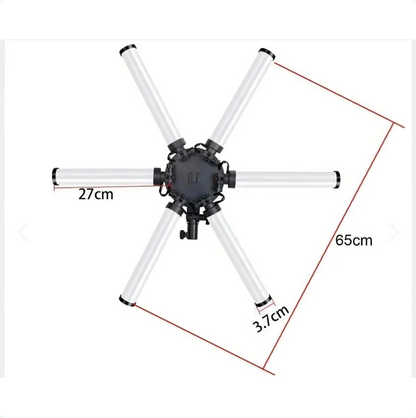 Aro de Luz Estrella 6 Barras – Iluminación Profesional para tus Fotos y Video