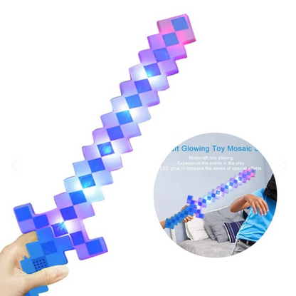 Juguete Espada Minecraft Pixel LED - vista frontal