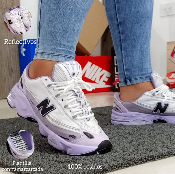 Tenis New Balance 1000 Gris: Comodidad Urbana para Dama - vista frontal