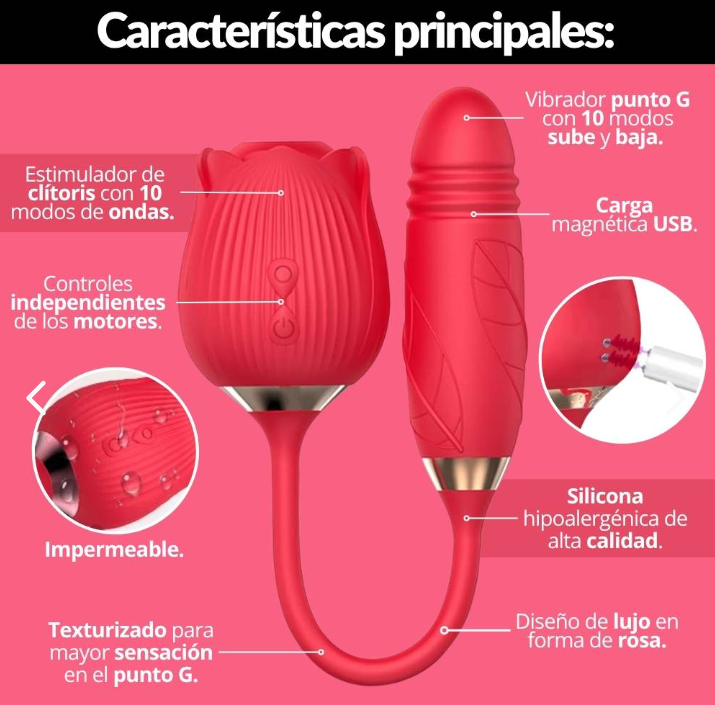 Vibrador Rosa Succionador Clítoris RAB028 – Succión Air Pulse