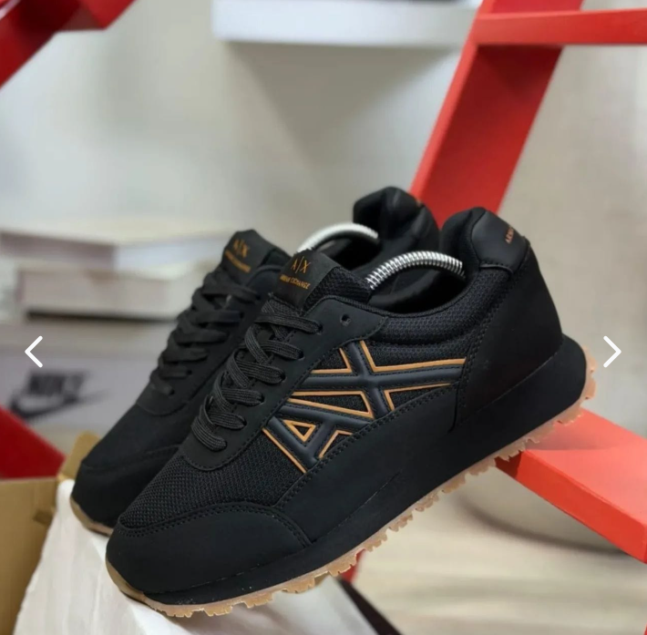 Tenis Ax Armani Negro Dorado para Caballero - detalle