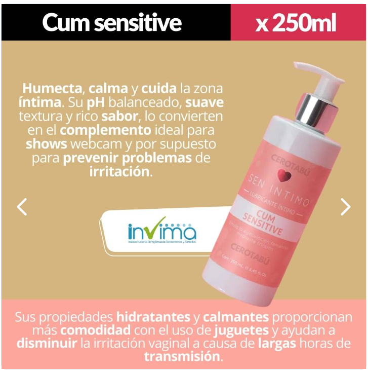 Lubricante Cum Sensitive 250mL LUB053 – Fórmula Suave