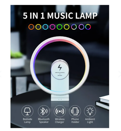 Lámpara LED con Parlante – Iluminación y Música en uno - vista lateral