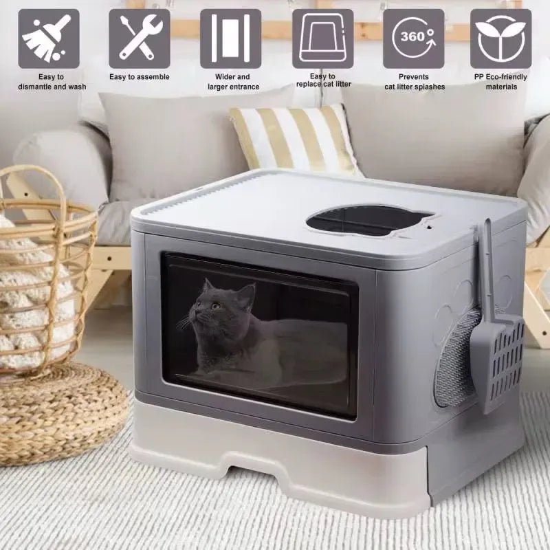 Arenero Para Gato Con Tapa Ventilación - vista lateral