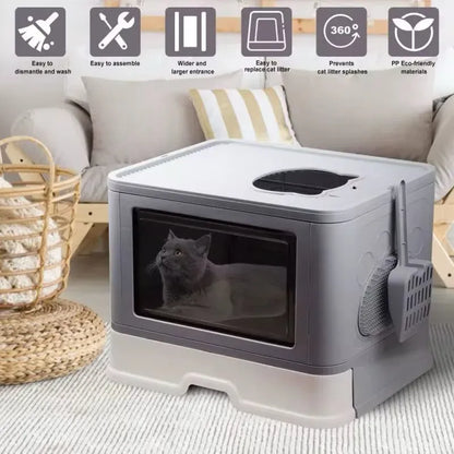 Arenero Para Gato Con Tapa Ventilación - vista lateral