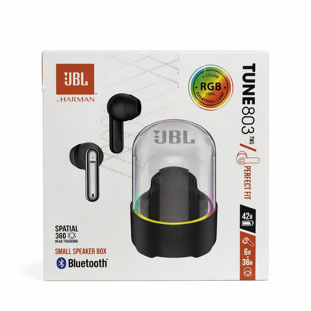 Audífonos JBL TUNE 803 TWS: Sonido Premium, Parlante Base y Luces RGB