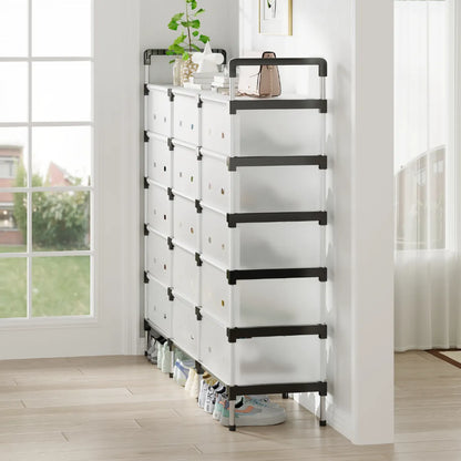 Zapatero Organizador Modular de Gran Capacidad con Puertas Traslúcidas - Estructura Adaptable Antipolvo