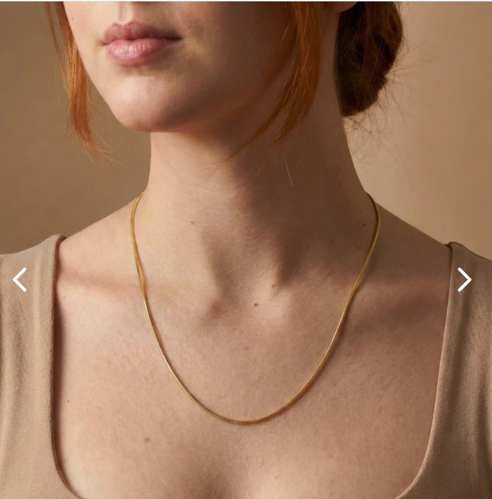 Cadena Hilo Mujer — Oro Laminado 18k con Certificado - vista lateral