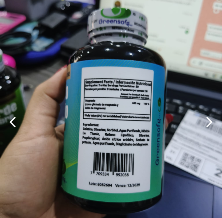 Bisglicinato de Magnesio Greensofg - vista alternativa