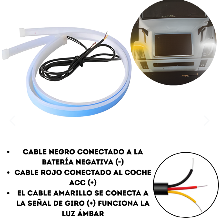 Cintas LED Dual Color para Carro y Moto - vista frontal