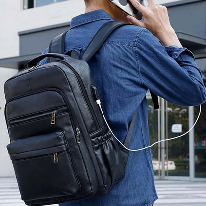 BOLSO RETRO EN CUERO VINTAGE CON CIERRES