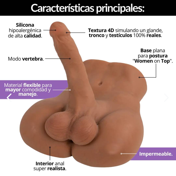 Dildo Torso Vértebra 18.5cm DIL120 – Textura Vertebrada