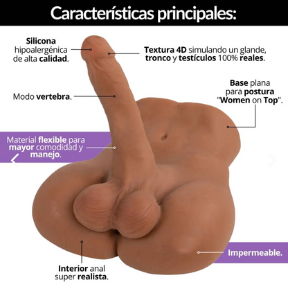 Dildo Torso Vértebra 18.5cm DIL120 – Textura Vertebrada