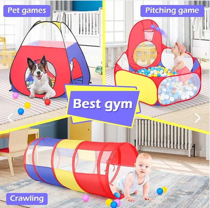Tienda De Juguetes 3 En 1 – Casa, Túnel Y Pelotas