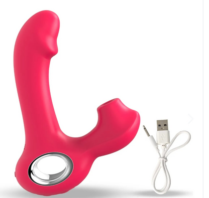 Vibrador Punto G + Clítoris Carga USB – Doble Golpe