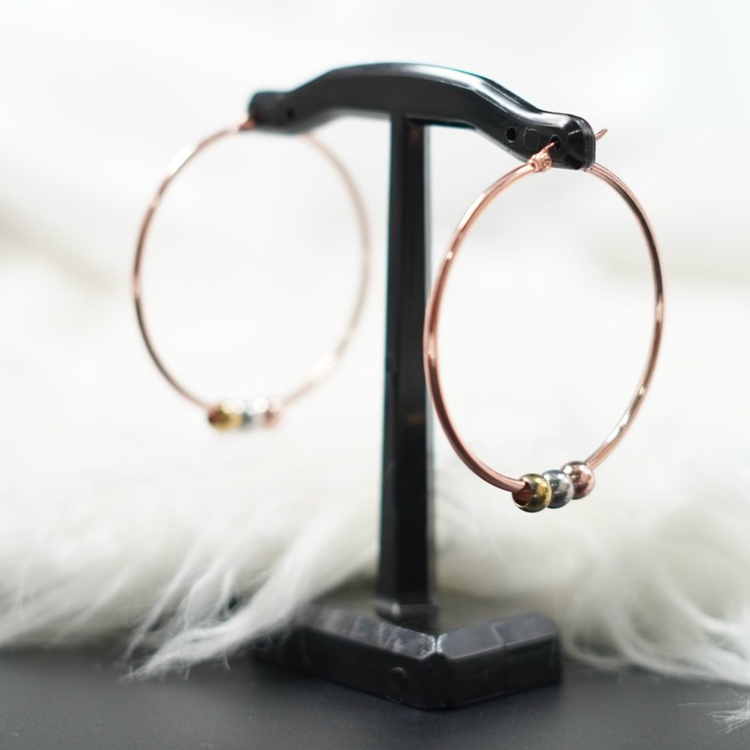 Aretes Cadondonga Oro Rosa en Acero Inoxidable 316L - vista principal
