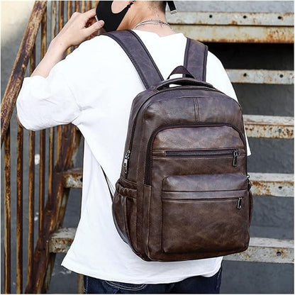 BOLSO RETRO EN CUERO VINTAGE CON CIERRES