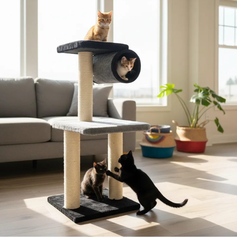 Torre Rascadora para Gatos - 3 Niveles de Diversión - vista principal