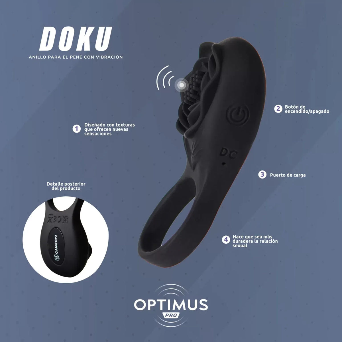 Anillo Vibrador Doku Con App - detalle