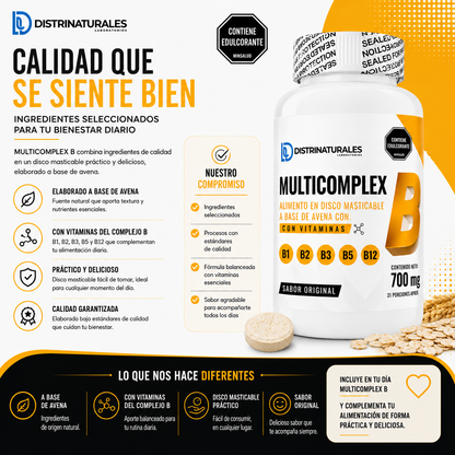 Multicomplex Vitaminas B 700 mg | Apoyo Metabólico Diario - vista frontal