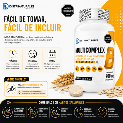 Multicomplex Vitaminas B 700 mg | Apoyo Metabólico Diario - detalle