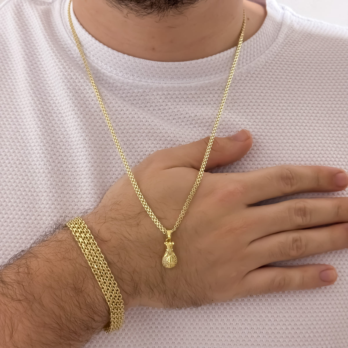 Conjunto Chino Hombre Oro Laminado 18k - vista alternativa