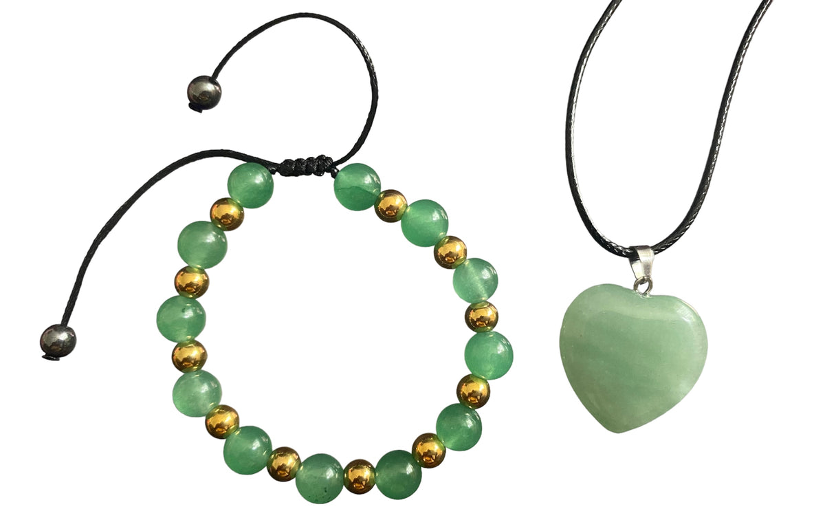 Combo Aventurina Verde y Colgante Corazón de Jade - vista alternativa