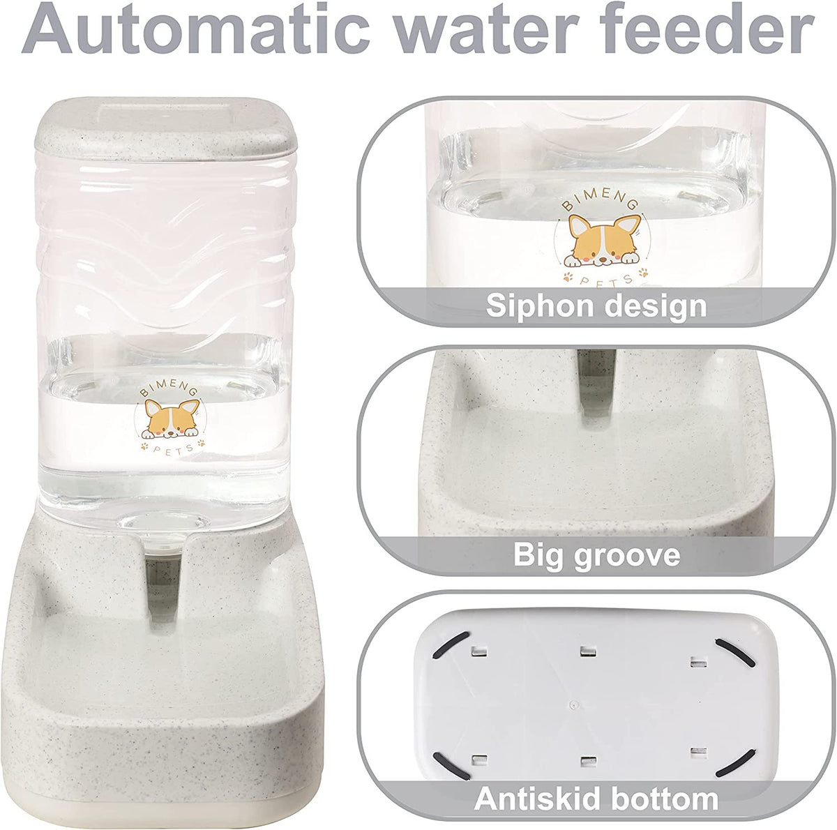 Dispensador Automático de Alimento para Mascotas - vista lateral