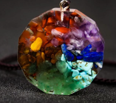 Colgante Orgonita Árbol de la Vida con Siete Piedras - vista principal