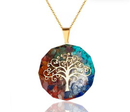 Colgante Orgonita Árbol de la Vida con Siete Piedras - vista alternativa