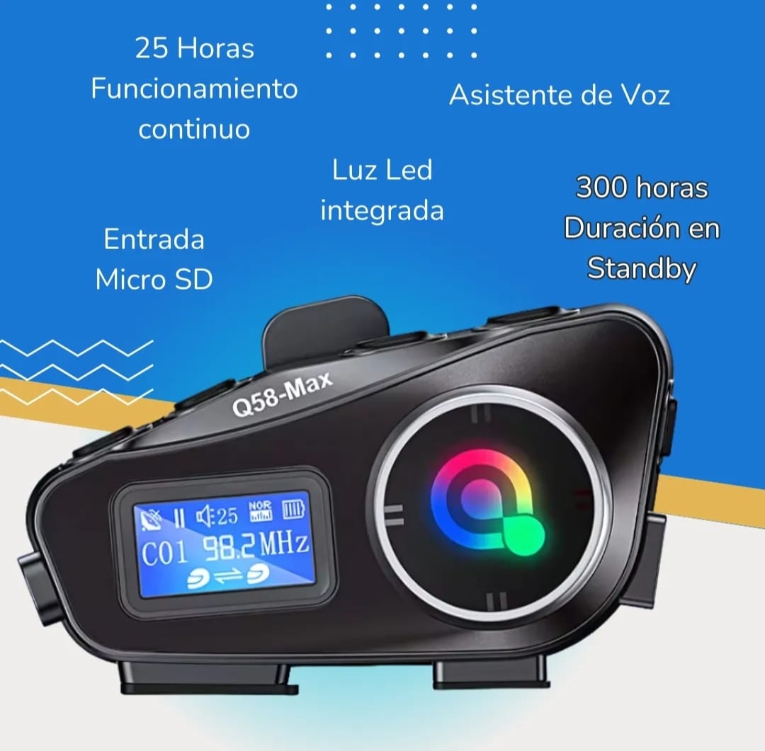 Intercomunicador Bluetooth para Casco Q58 - detalle