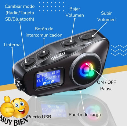 Intercomunicador Bluetooth para Casco Q58 - detalle adicional