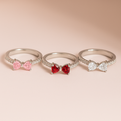 Anillo Lazo Moñito de Amor Ajustable con Circones – Baño de - vista principal