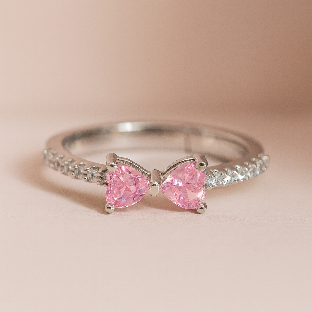Anillo Lazo Moñito de Amor Ajustable con Circones – Baño de - vista alternativa