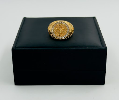 Anillos Religiosos en Acero Dorado – Diseños de Fe - vista alternativa