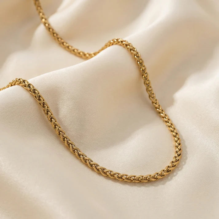 Cadena Trigo Oro Laminado 18k - detalle