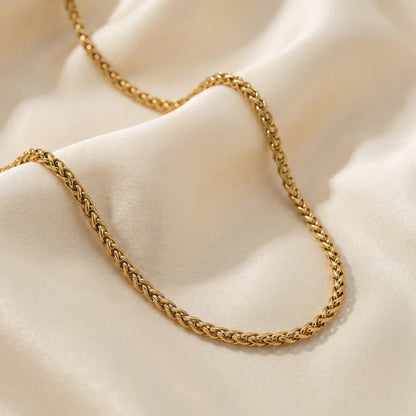 Cadena Trigo Oro Laminado 18k - detalle